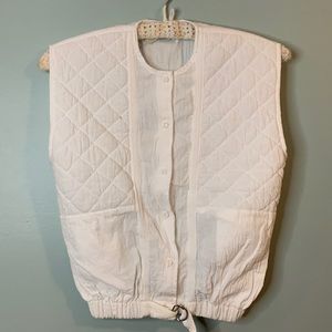 Vintage Classic Plastic of Calif. White Quilted Vest WMNS Sz S